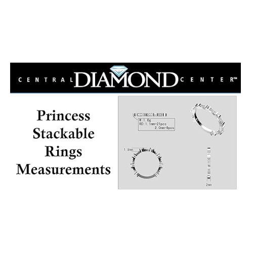 Central Diamond Center Sterling Silver Stackable Birthstone Ring Band w/Princess Cut Simulated Birthstones, Gold Plated