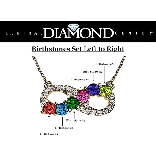 Customizable Infinity Mothers Necklace, 1 to 6 gemstones.