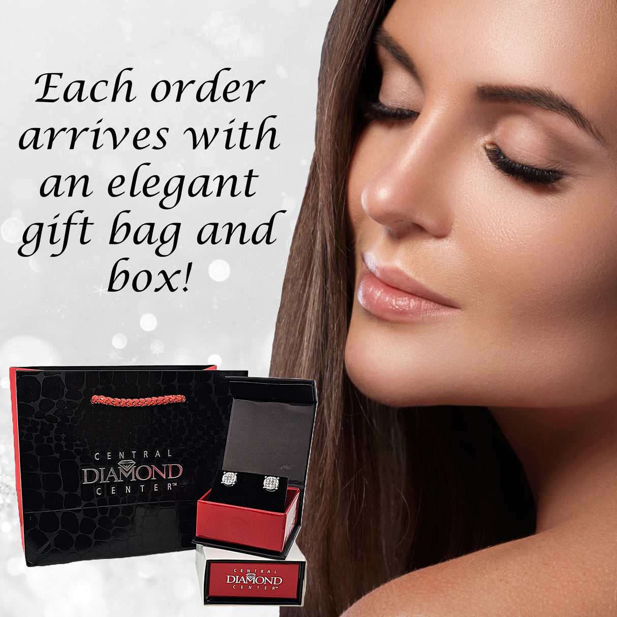 Diamond Stud Earrings CVD Lab Grown Diamonds solid 14K post & Silver basket, 7 or 9 Stone Cluster