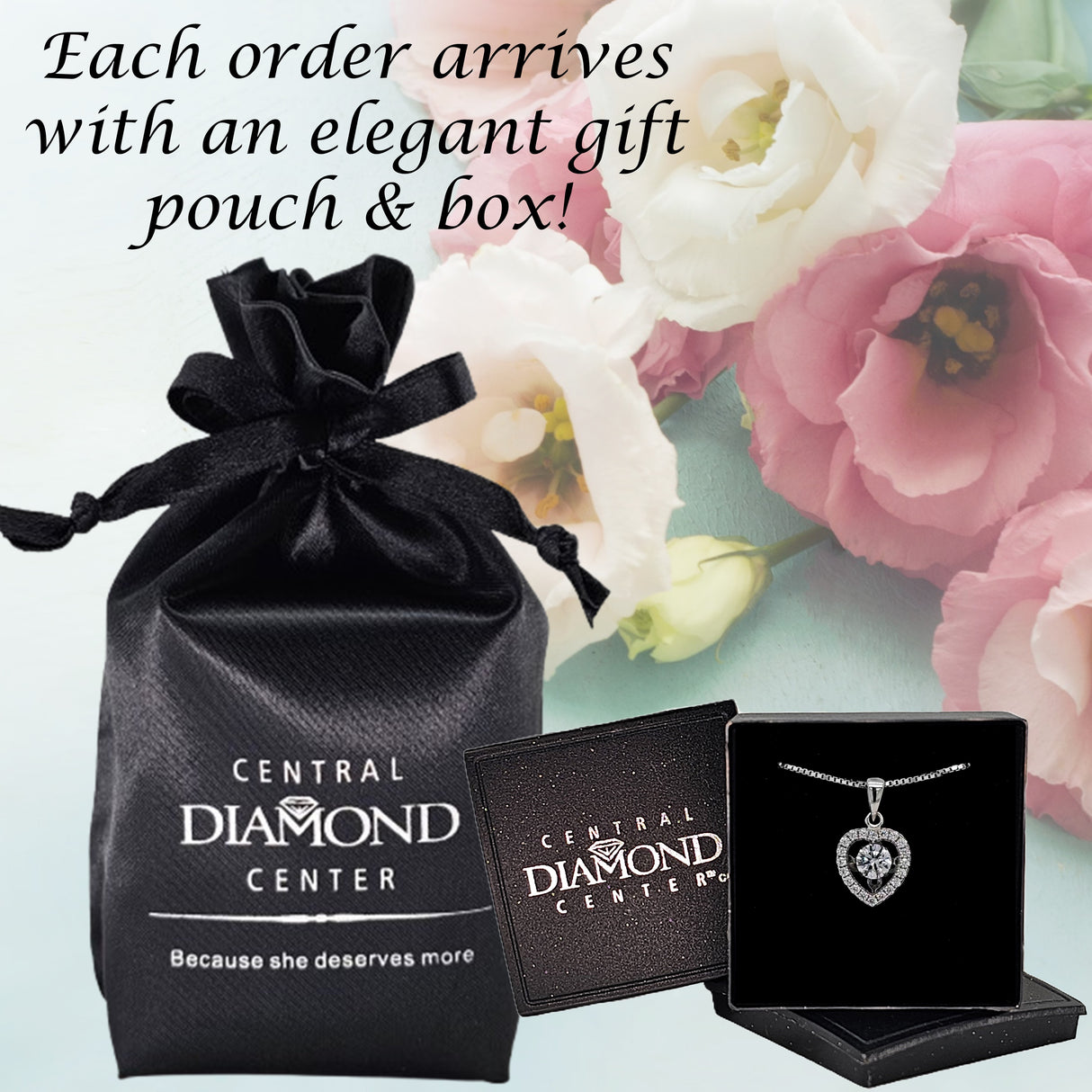 Pure Brilliance Zirconia in a sterling silver heart setting.