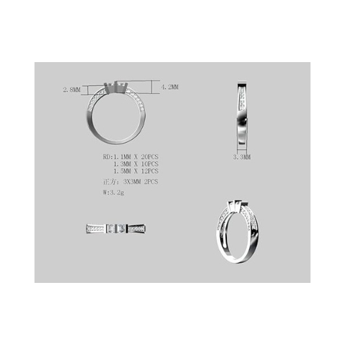 Central Diamond Center Princess Cut Birthstone Couples Ring w/CZs on 3 Sides, Sterling Silver, 10K, or 14K Gold