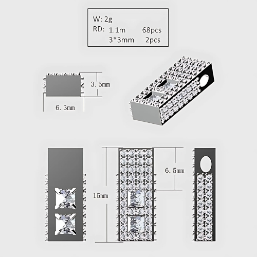 Princess cut zirconia pendant for couples