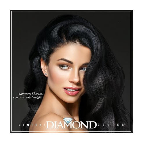 14K Gold Post & Sterling Silver Pure Brilliance Zirconia 3 Prong Martini Style Stud Earrings 1.0ct to 4ct