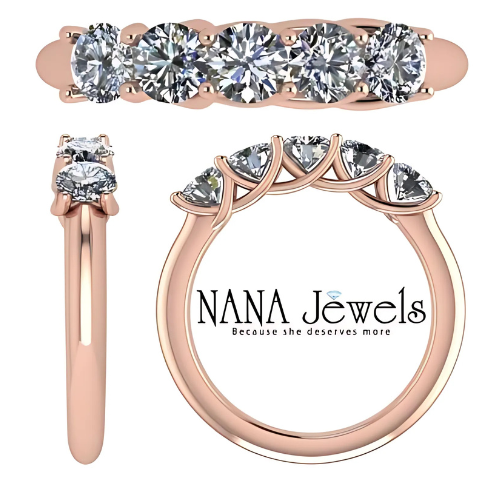 Wedding band set in 10K gold, sparkling with brilliance.