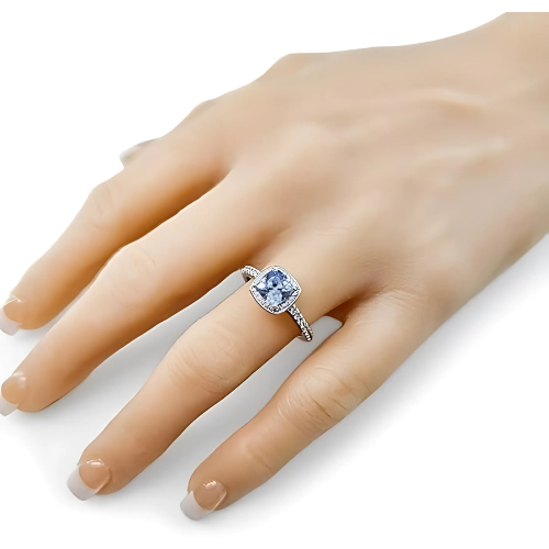 NANA Jewels Sterling Silver Cushion Cut Engagement Rings for Women - Choose Simulated Morganite, Citrine, Aquamarine & More