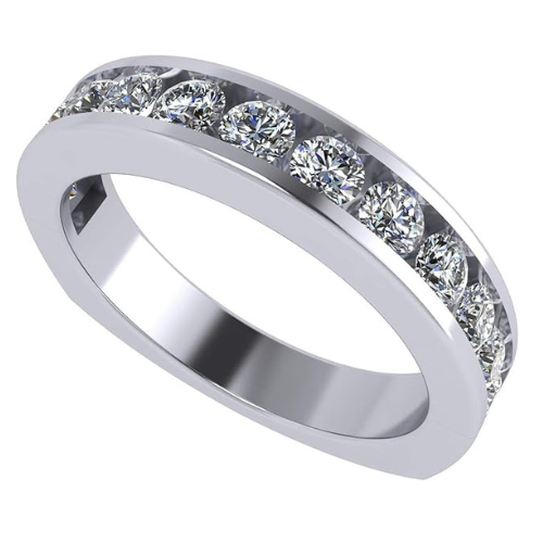 Anniversary Band Ring Channel Set w/ 0.75ctw Pure Brilliance Zirconia in Silver, 10K, or 14K Gold