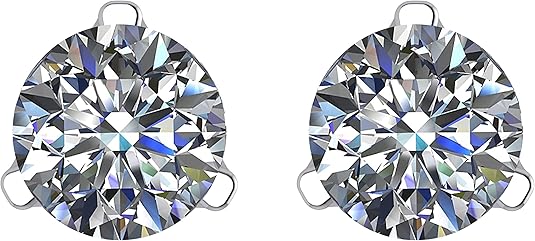 Lucita Simulated Birthstone Stud Earrings with Solid 14K Gold Posts & Sterling Silver Basket