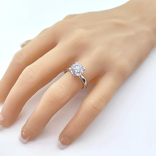 Simulated diamond ring with various cuts