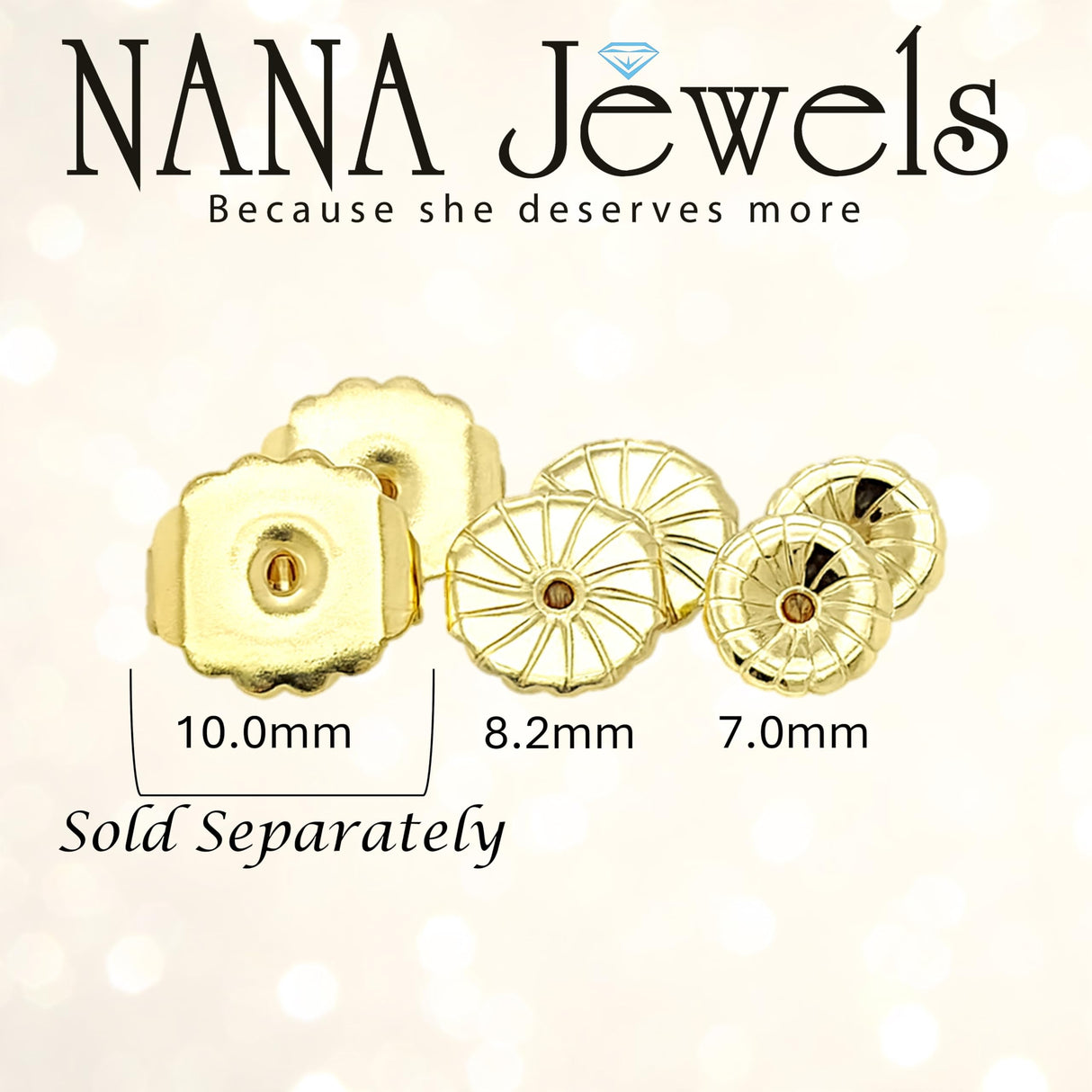 Extra-Large Hypoallergenic Earring Backs-7mm-8.2mm(3 Pairs)-Secure & Comfortable Replacement for Earrings