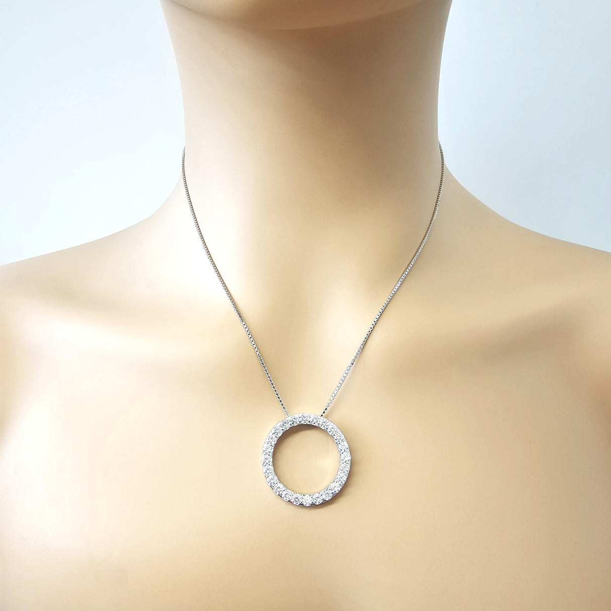 Central Diamond Center Sterling Silver Circle of Life Pendant Necklace β 5.00 Carat Cubic Zirconia (27 Stones, 3.50mm Each) β 925 Silver, 5g β Eternal Love Jewelry for Women