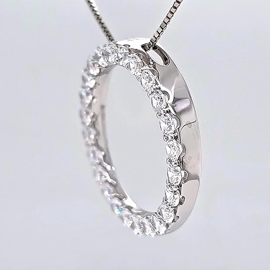 Central Diamond Center Sterling Silver Circle of Life Pendant Necklace β 5.00 Carat Cubic Zirconia (27 Stones, 3.50mm Each) β 925 Silver, 5g β Eternal Love Jewelry for Women