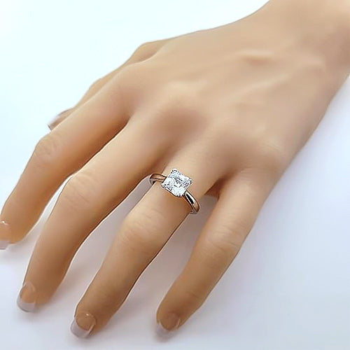 NANA Jewels 1to4ct Simulated Diamond Engagement ring Asscher Solitaire Lucita Cz & Silver