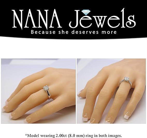 NANA Jewels Lucita Round Cut Solitaire Wedding Engagement Ring Series in 14K Gold w/Pure Brilliance Zirconia Simulated Diamond