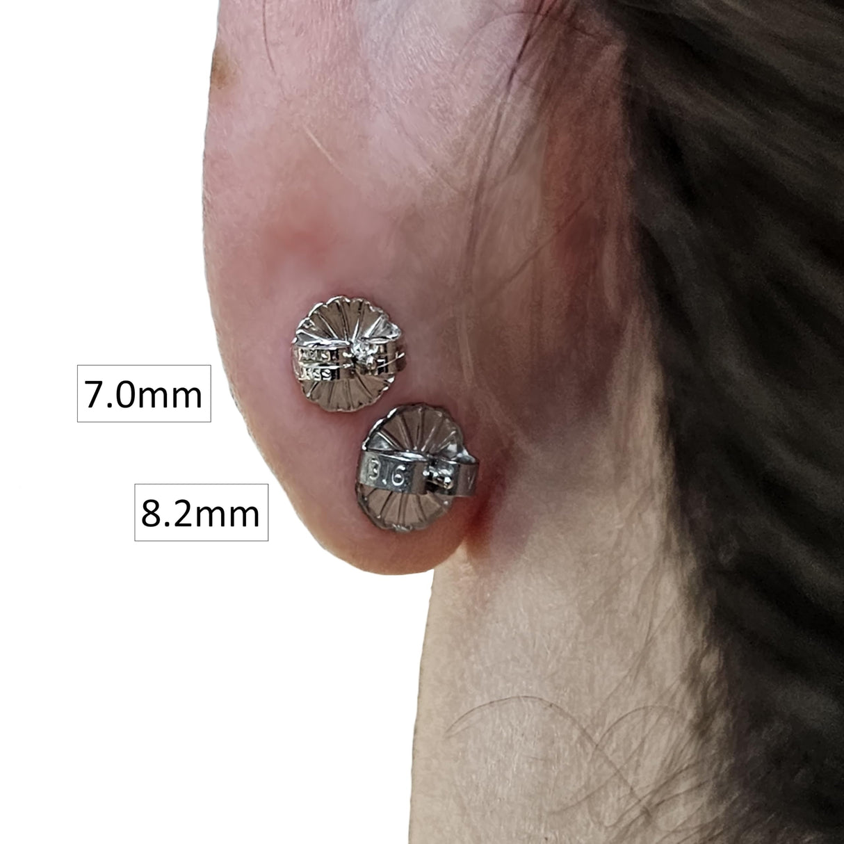 Extra-Large Hypoallergenic Earring Backs-7mm-8.2mm(3 Pairs)-Secure & Comfortable Replacement for Earrings