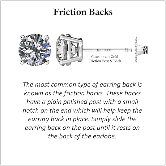 Central Diamond Center Round Cut CVD Lab-grown Diamond Stud Earrings 14K solid Gold from 0.20ct to 2.00ct E-F VS-SI