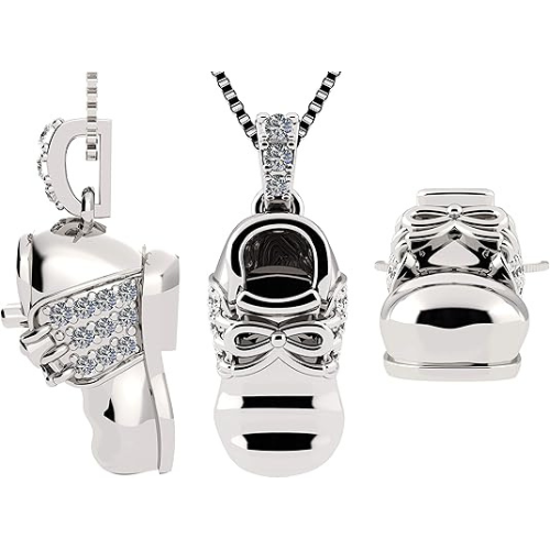 Solid gold baby shoe charm for a bracelet or chain.