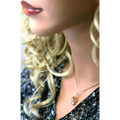 Central Diamond Center Solid 10k or 14K Gold Baby Shoe Charm or Pendant Necklace with Pure Brilliance Zirconia