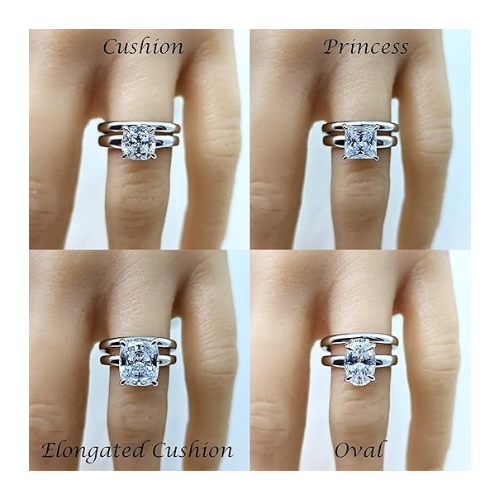 Central Diamond Center VOGUE Simulated diamond Solitaire Engagement Wedding Ring Solid Sterling Silver(A)