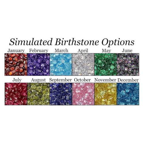 Central Diamond Center S-Bar Couples 2 Stone Ring w/ Simulated Birthstones, Sterling Silver, 10K, or 14K Gold