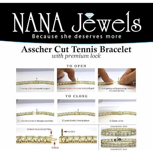 Nana Jewels Pure Brilliance Zirconia Asscher Cut Tennis Bracelet, 7" Or 8" In Gold Plated Sterling Silver, 13.00Ctw-53.00Ctw