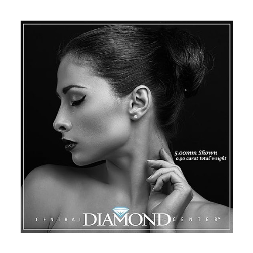 14K Solid Gold Post & Silver Simulated Diamond Stud Earrings-cubic zirconia earrings studs .30ct to 8.00ct