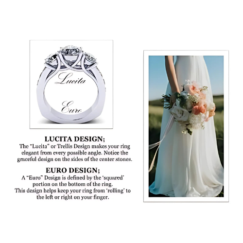 3 Stone Past Present Future Ring side view.