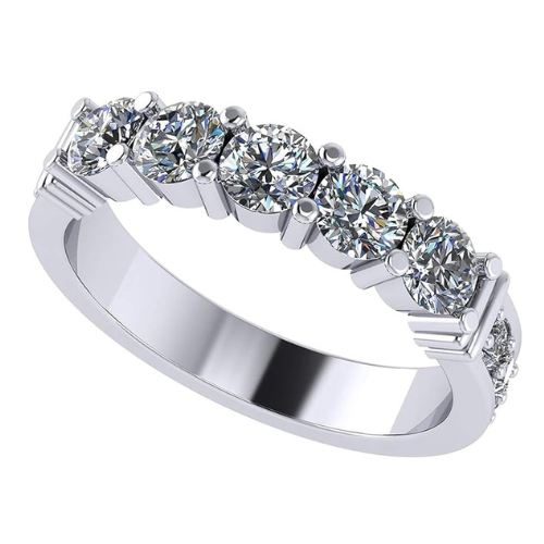 NANA Jewels Simulated Diamond Anniversary ring/wedding band-Shared Prong 5 Stone-1carat twt- Sterling Silver/10K/14k