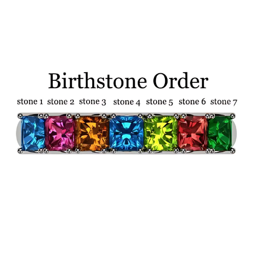 Woman wearing silver princess cut stud earrings.