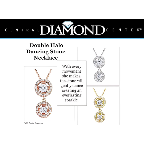 Model wearing Sterling Silver Round Dancing Necklace.