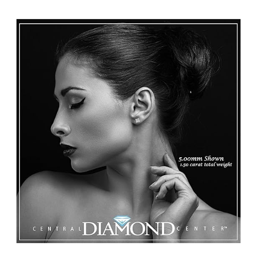 NANA Jewels Princess Cut Simulated Diamond Stud Earrings Silver & CZ 1.50ct - 4.00ct Hypoallergenic