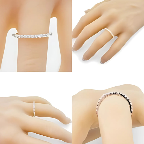 Half eternity ring in 14K gold, side view