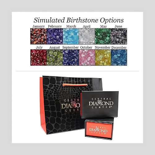 Couples pendant with birthstones on 3 sides