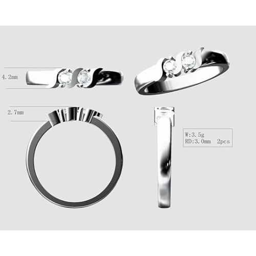 Detail of the S-Bar design and two birthstones.