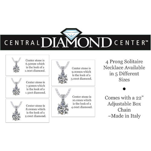 Side view of a 4 prong simulated diamond pendant.