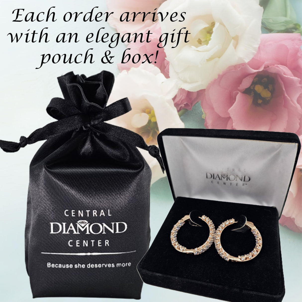 Central Diamond Center Zsa Zsa Oval or Round Hoop Earrings Solid 925 Sterling Silver w/Pure Brilliance Zirconia, Simulated Diamond Hoops