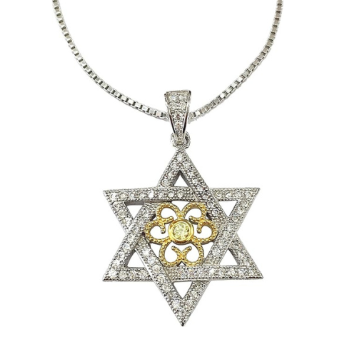 925 silver pendant with a brilliant CZ center.