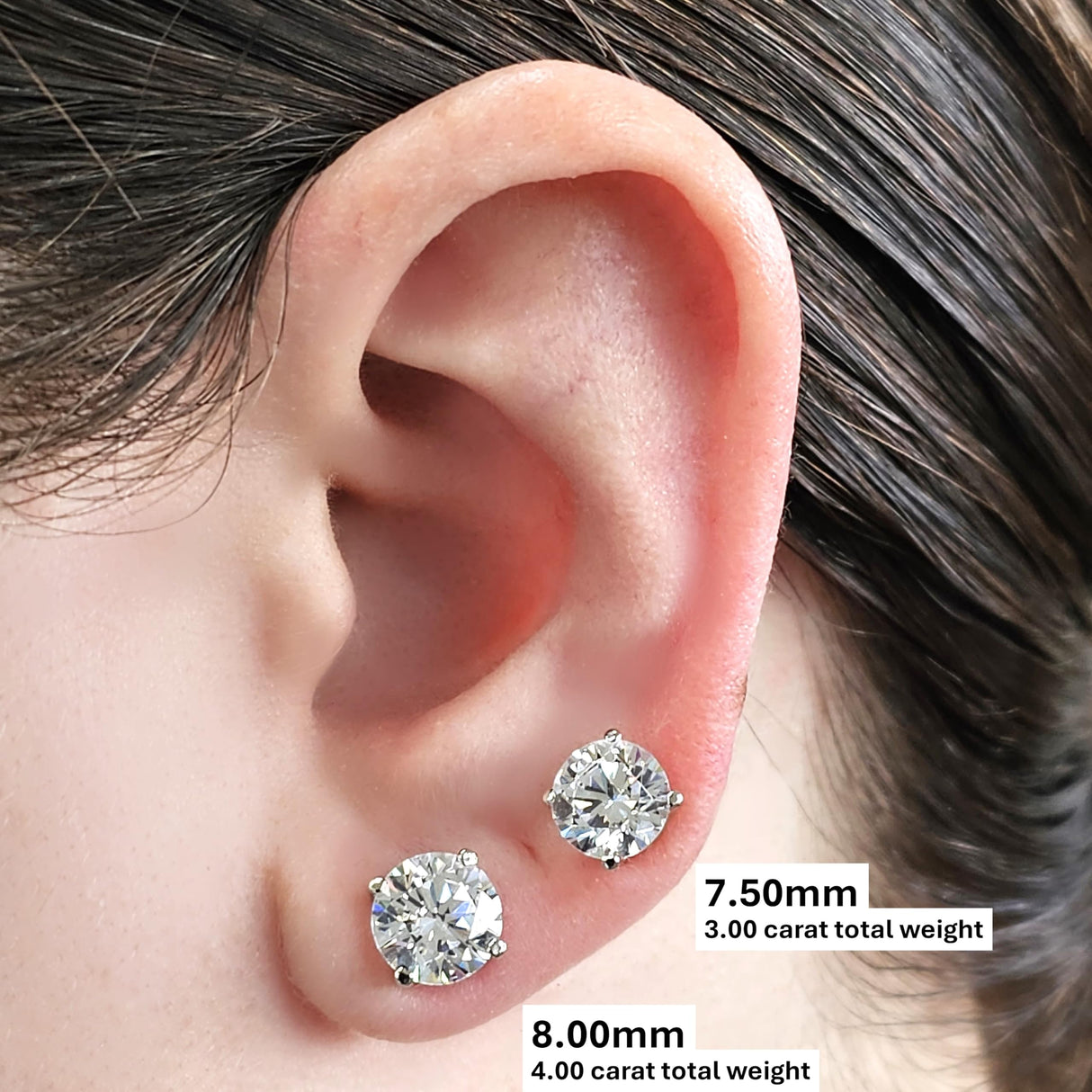 Central Diamond Center 14K Hypoallergenic Solid Gold Post Swarovski Zirconia Stud Earrings-Premium Comfort, No Irritation-Classic Gift for Sensitive Ears (Various Sizes)