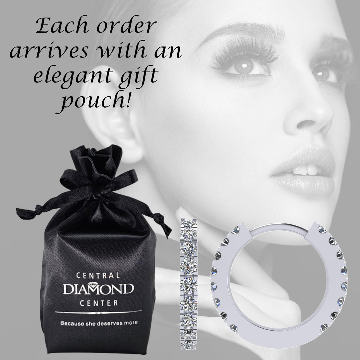 Sparkling Pure Brilliance Zirconia huggie earrings.