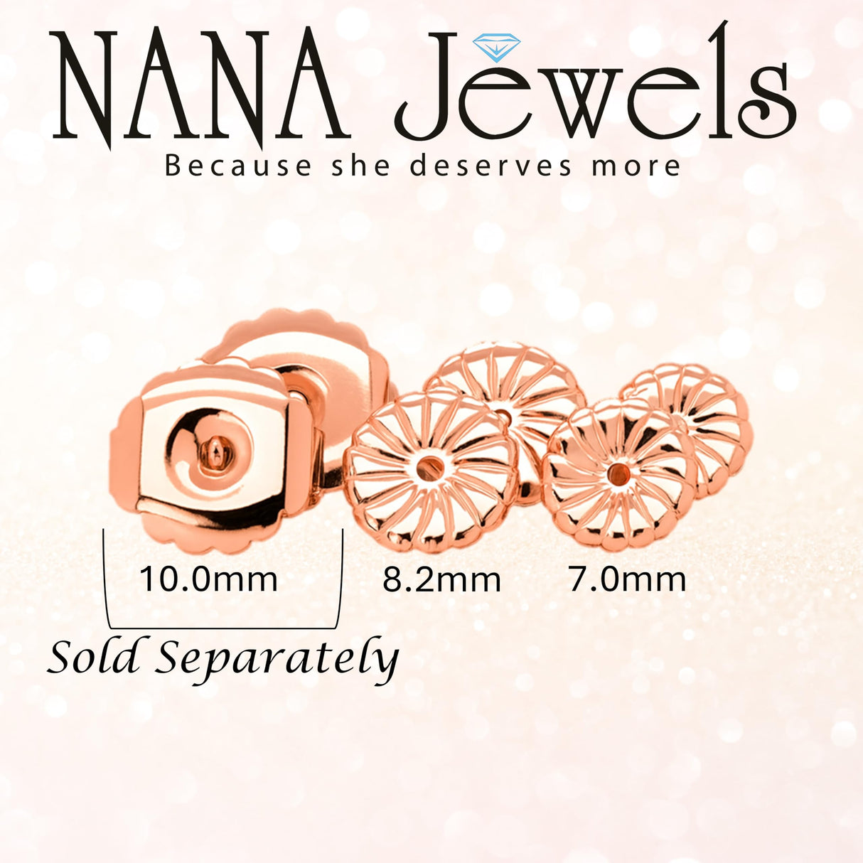 Extra-Large Hypoallergenic Earring Backs-7mm-8.2mm(3 Pairs)-Secure & Comfortable Replacement for Earrings