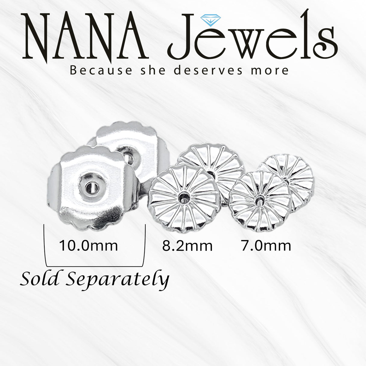 Extra-Large Hypoallergenic Earring Backs-7mm-8.2mm(3 Pairs)-Secure & Comfortable Replacement for Earrings