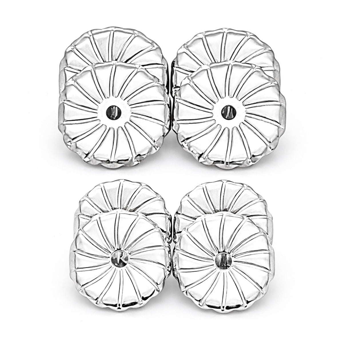Central Diamond Center Oversized Earring Backs –4 Pairs 7mm & 8.2mm Universal Replacement Hypoallergenic