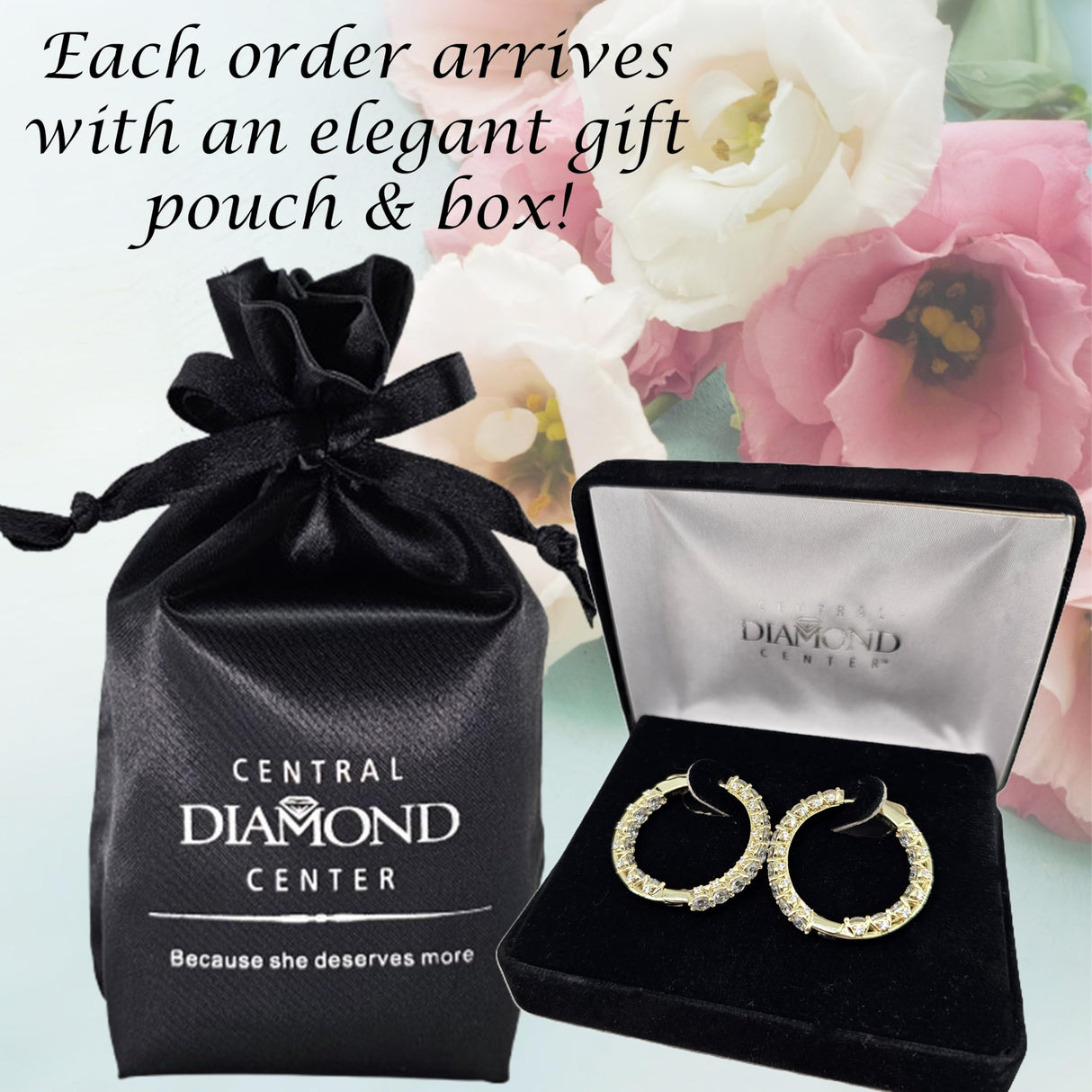 Central Diamond Center Zsa Zsa Oval or Round Hoop Earrings Solid 925 Sterling Silver w/Pure Brilliance Zirconia, Simulated Diamond Hoops