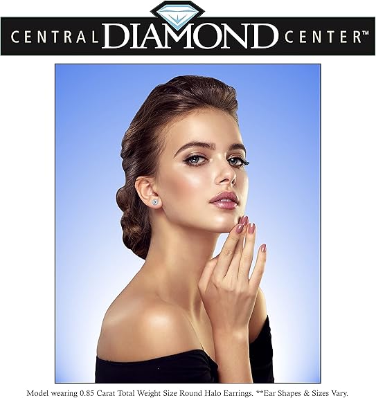 Round Halo Stud Earrings 0.85cttw-4.50cttw in Sterling Silver w/Pure Brilliance Zirconia, Hypoallergenic