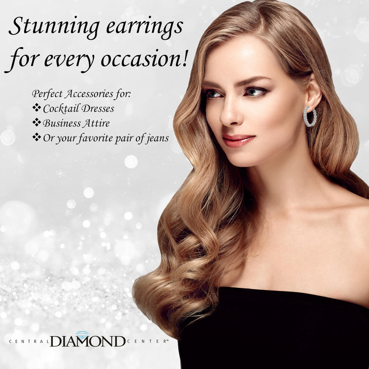 Central Diamond Center Zsa Zsa Oval or Round Hoop Earrings Solid 925 Sterling Silver w/Pure Brilliance Zirconia, Simulated Diamond Hoops