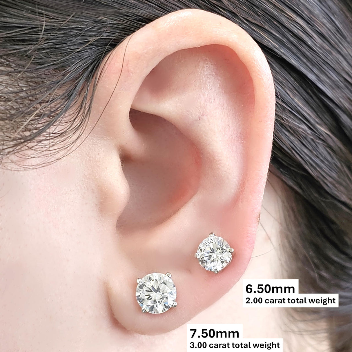 Central Diamond Center 14K Hypoallergenic Solid Gold Post Swarovski Zirconia Stud Earrings-Premium Comfort, No Irritation-Classic Gift for Sensitive Ears (Various Sizes)