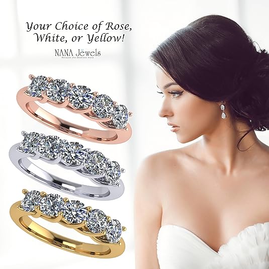 NANA Jewels Simulated Diamond wedding Ring, Wedding Band, 1.00ctw Lucita Sterling Silver-10K-14K Gold