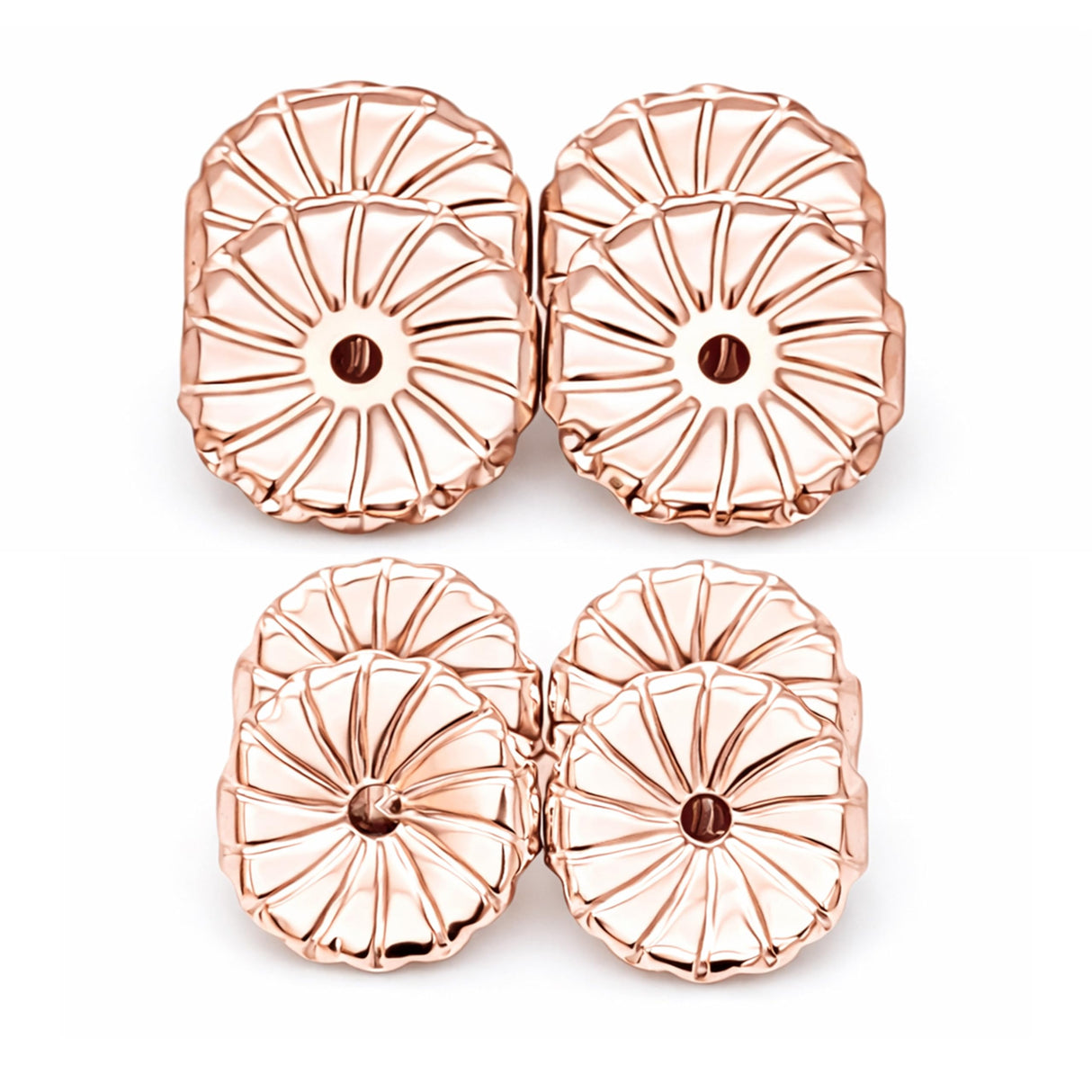 Central Diamond Center Oversized Earring Backs –4 Pairs 7mm & 8.2mm Universal Replacement Hypoallergenic