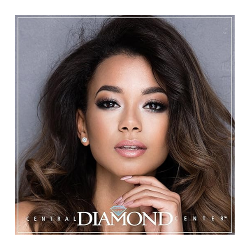 Moissanite stud earrings and matching pendant.