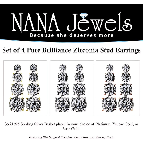 Shiny cubic zirconia earrings reflecting light.