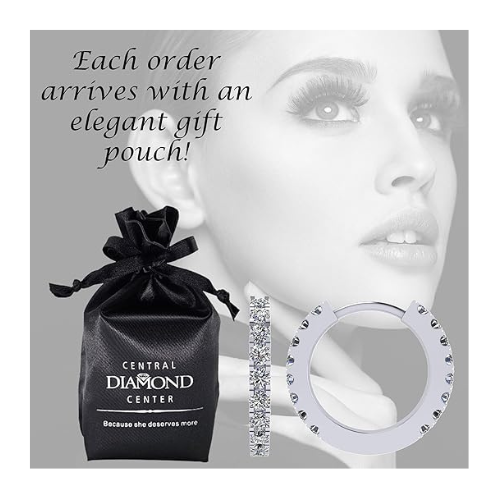 Round Huggie Hoop Earrings Pure Brilliance Zirconia in Solid 925 Sterling Silver For Women, Men, & Teens